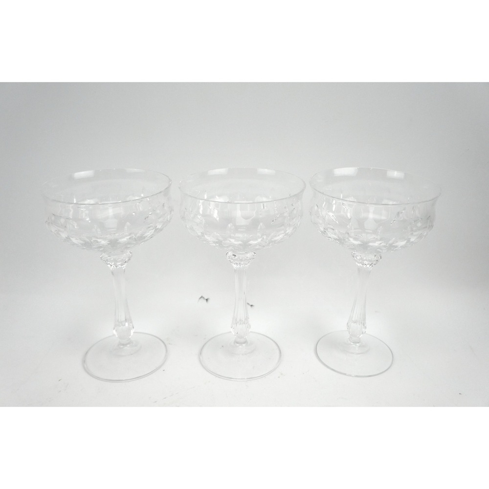 Mikasa Park Lane Champagne Coupe Glasses Set of 3 Clear Crystal Excellent